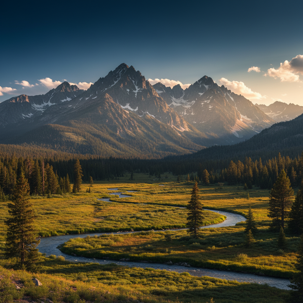 Mammoth Lakes mountain landscape at dusk